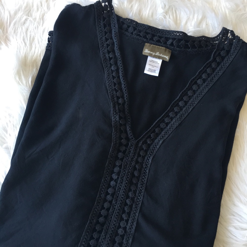 SOLD Tommy Bahama Black Tunic Beach Coverup - Picture 8 of 8